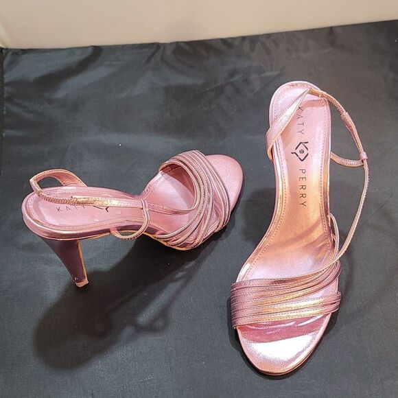 KATY PERRY BRYSON METALLIC OPEN-TOE HEEL STRAPPY SANDAL - Picture 11 of 15